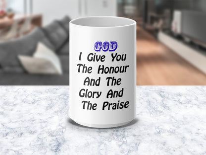 Jesus Mug – My God, My King, My Healer, My Everything | Christian Scroll White Mug