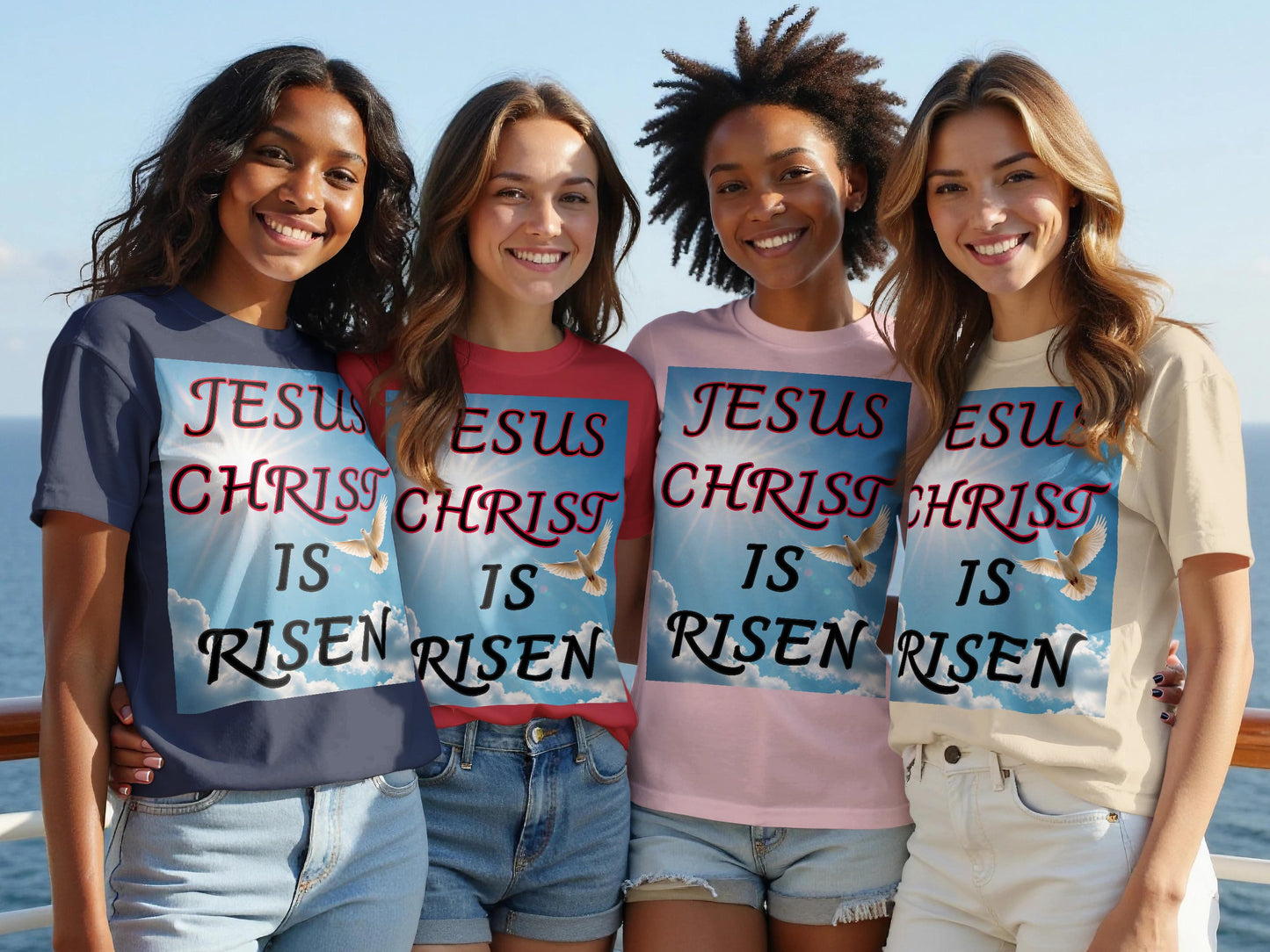 Jesus Christ Is Risen Dove Shirt – Christian Resurrection Faith Tee – Bella+Canvas 3001