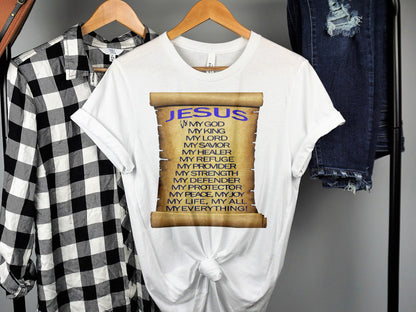 Jesus Is My Everything Christian T-Shirt – Faith Graphic Tee – Unisex Bella+Canvas 3001