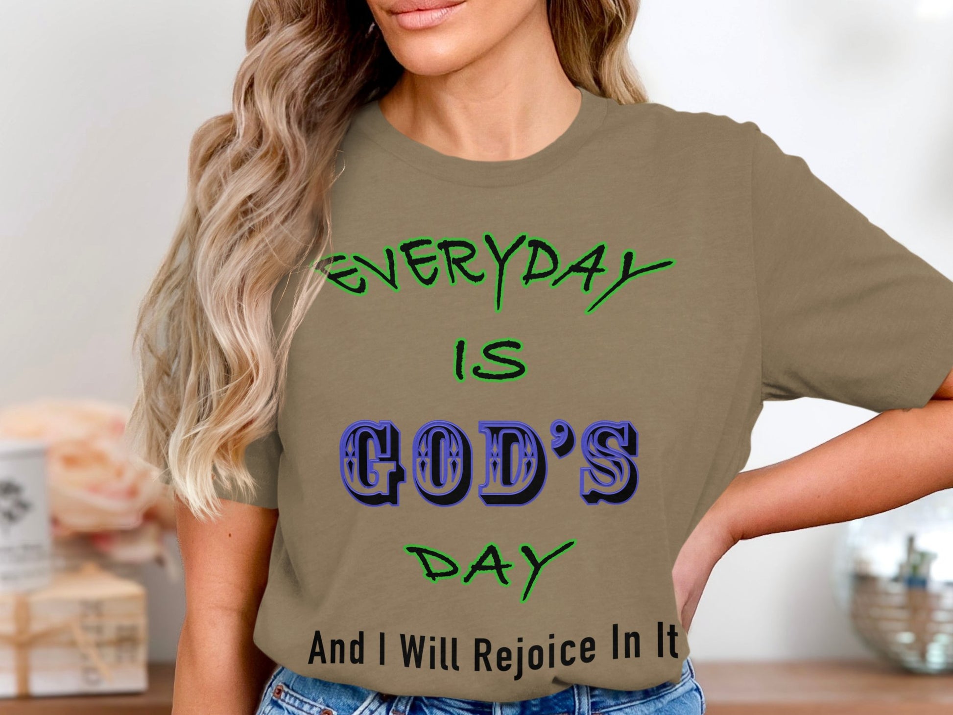 Start your day in faith and comfort with this “Everyday is God’s Day” tee. Crafted with the soft, breathable quality Bella+Canvas is known for, this unisex shirt is the perfect spiritual statement for believers who want to reflect their devotion daily. The bold lettering delivers a powerful message of consistent praise and trust in God. Celebrate your beliefs with a comfortable tee that resonates with your lifestyle!