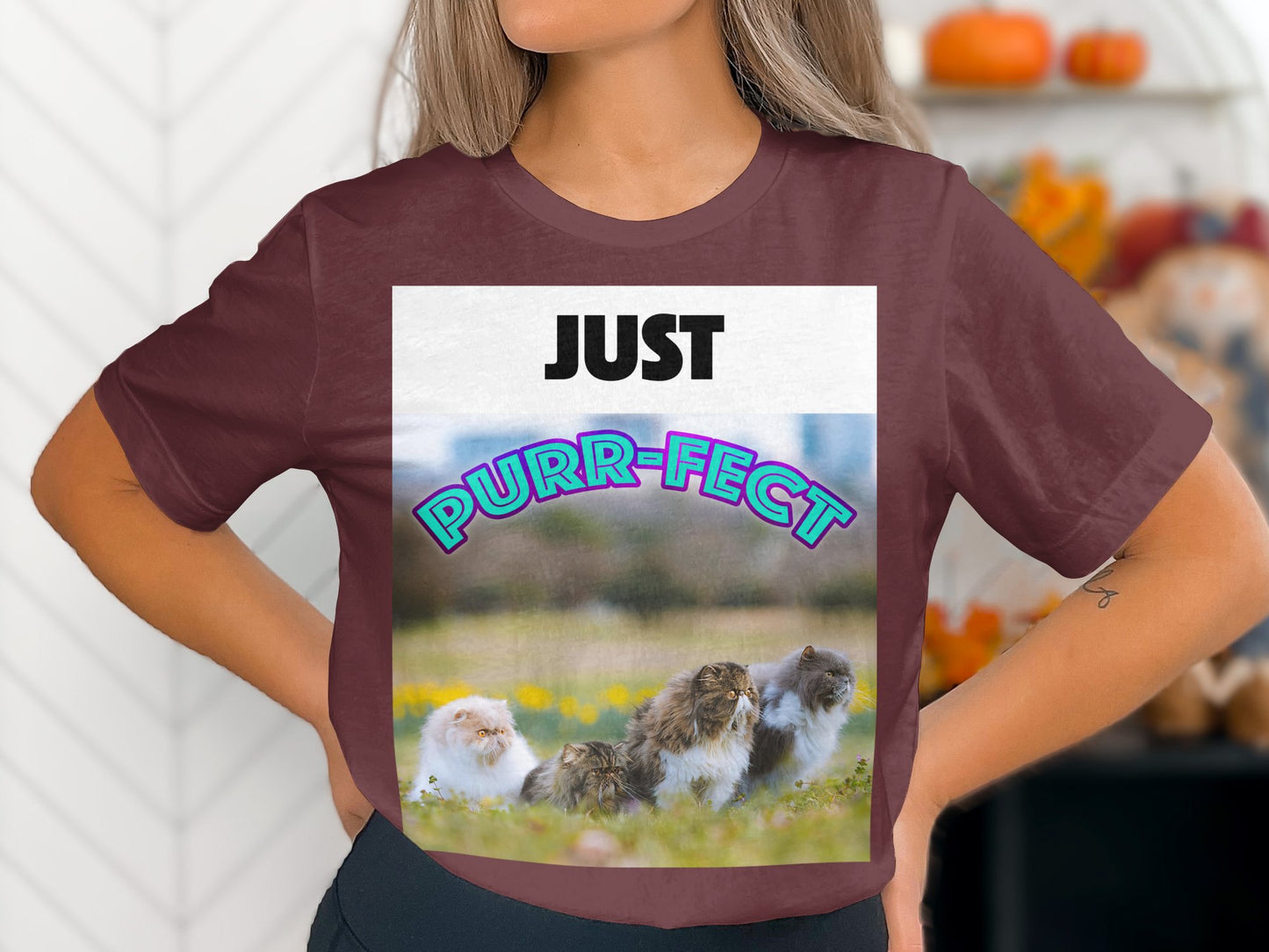 Just Purr-fect Cat Group Funny T-Shirt – Unisex Bella+Canvas 3001