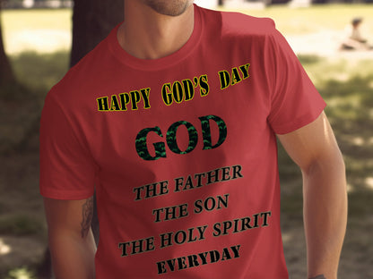 Celebrate your love for the Trinity with our “Happy God's Day” tee, beautifully featuring&nbsp;The Father, The Son, and The Holy Spirit — Everyday. Made with the premium Bella+Canvas 3001, this unisex tee is super soft, lightweight, and built for comfort and long-lasting wear. Perfect for worship, Sunday services, and everyday faith-filled expression.