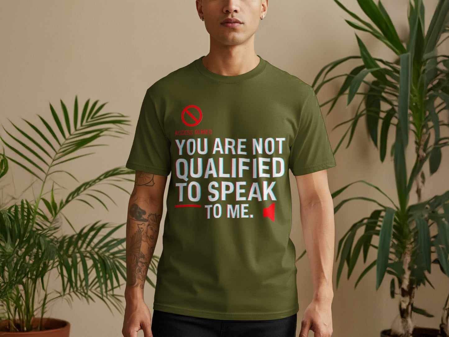 You Are Not Qualified to Speak to Me T-Shirt – No Access & Speaker Icons – Bold Attitude Graphic Tee