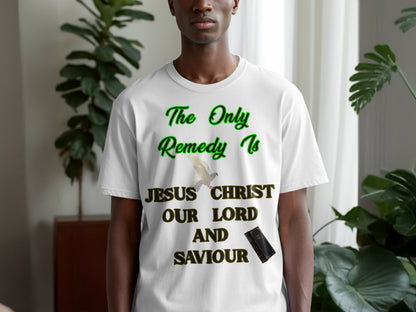 The Only Remedy Is Jesus Christ T-Shirt- Bella+Canvas Christian Tee