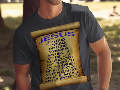 Jesus Is My Everything Christian T-Shirt – Faith Graphic Tee – Unisex Bella+Canvas 3001