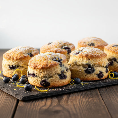 Mixed savoury and sweet scones box arranged for afternoon tea presentation