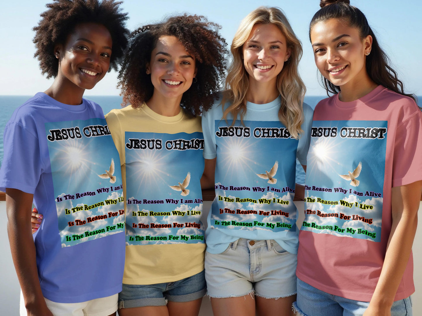 Jesus Christ Is the Reason I Live T-Shirt – Dove & Sun Faith Design Tee