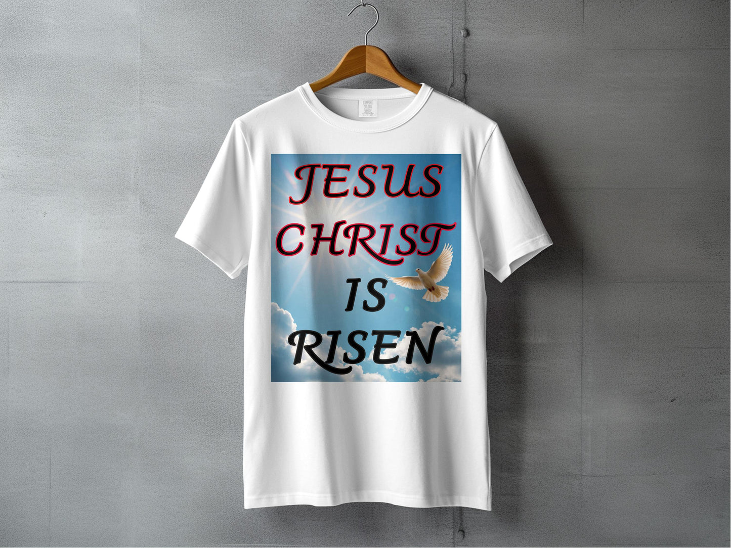 Jesus Christ Is Risen Dove Shirt – Christian Resurrection Faith Tee – Comfort Colors 1717