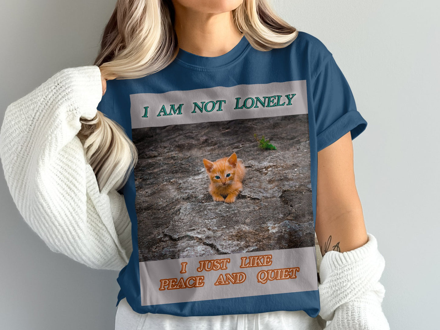 I Am Not Lonely, I Just Like Peace and Quiet Cat Shirt – Introvert Cat T-Shirt