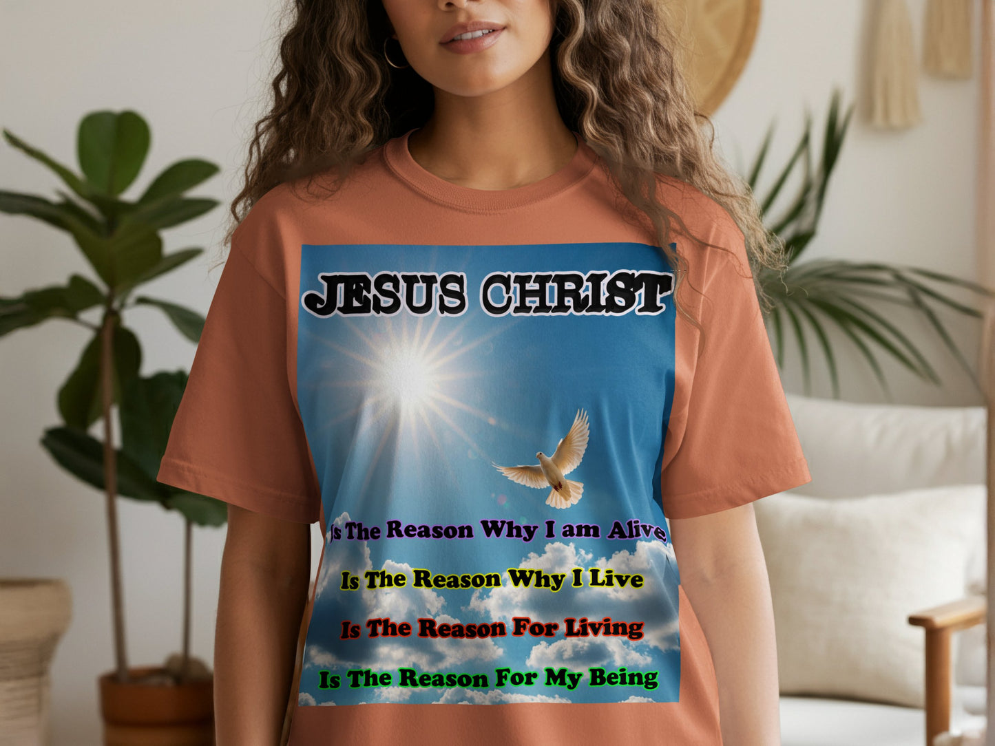 Jesus Christ Is the Reason I Live T-Shirt – Dove & Sun Faith Design Tee