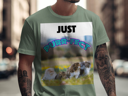 Just Purr-fect Cat Group Funny T-Shirt – Comfort Colors 1717 Unisex Tee