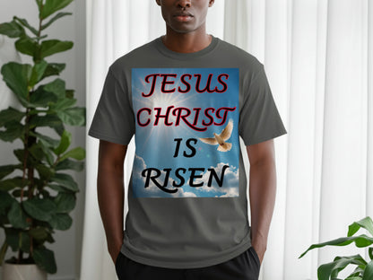 Jesus Christ Is Risen Dove Shirt – Christian Resurrection Faith Tee – Comfort Colors 1717