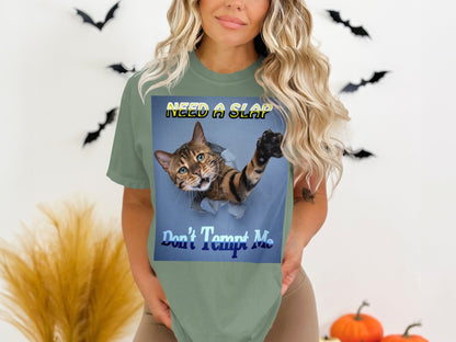 Need A Slap, Don't Tempt Me - Humorous Cat Unisex T-Shirt