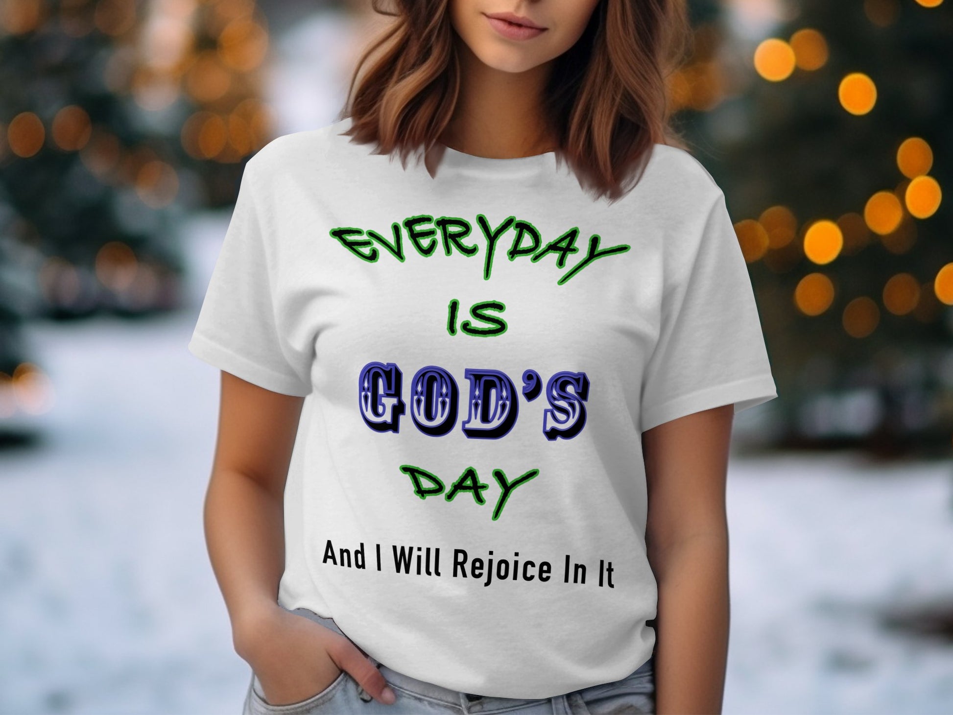 This “Everyday is God’s Day” t-shirt on unisex Comfort Colors 1717 offers rich color tones and a garment-dyed, lived-in look that pairs comfort with Christian encouragement. Its relaxed fit and heavyweight fabric make it perfect for those who like their faith-wear cozy and durable.