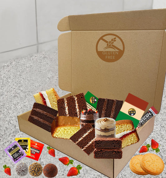 Enjoy indulgence without compromise. Our&nbsp;gluten-free treat boxes are handmade with premium ingredients and beautifully curated into three categories: Classic, Luxury or Supreme. Handmade in small batches, these dessert boxes are filled with gluten free cakes, brownies, truffles, cookies, and shortbread — perfect for birthdays, anniversaries, and every celebration.