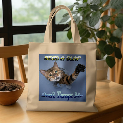 Need a Slap? Don’t Tempt Me - Sassy Cat Eco Tote Bag
