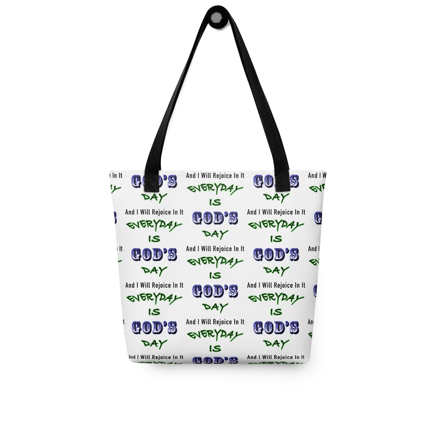 Carry positivity wherever you go with this beautiful “Everyday is God’s day and I will rejoice in it” AOP tote bag. Designed to uplift and inspire, this faith-filled design reminds you to celebrate each day with gratitude and joy. The all-over print features vibrant, high-quality graphics and durable stitching — perfect for shopping, work, or everyday use.