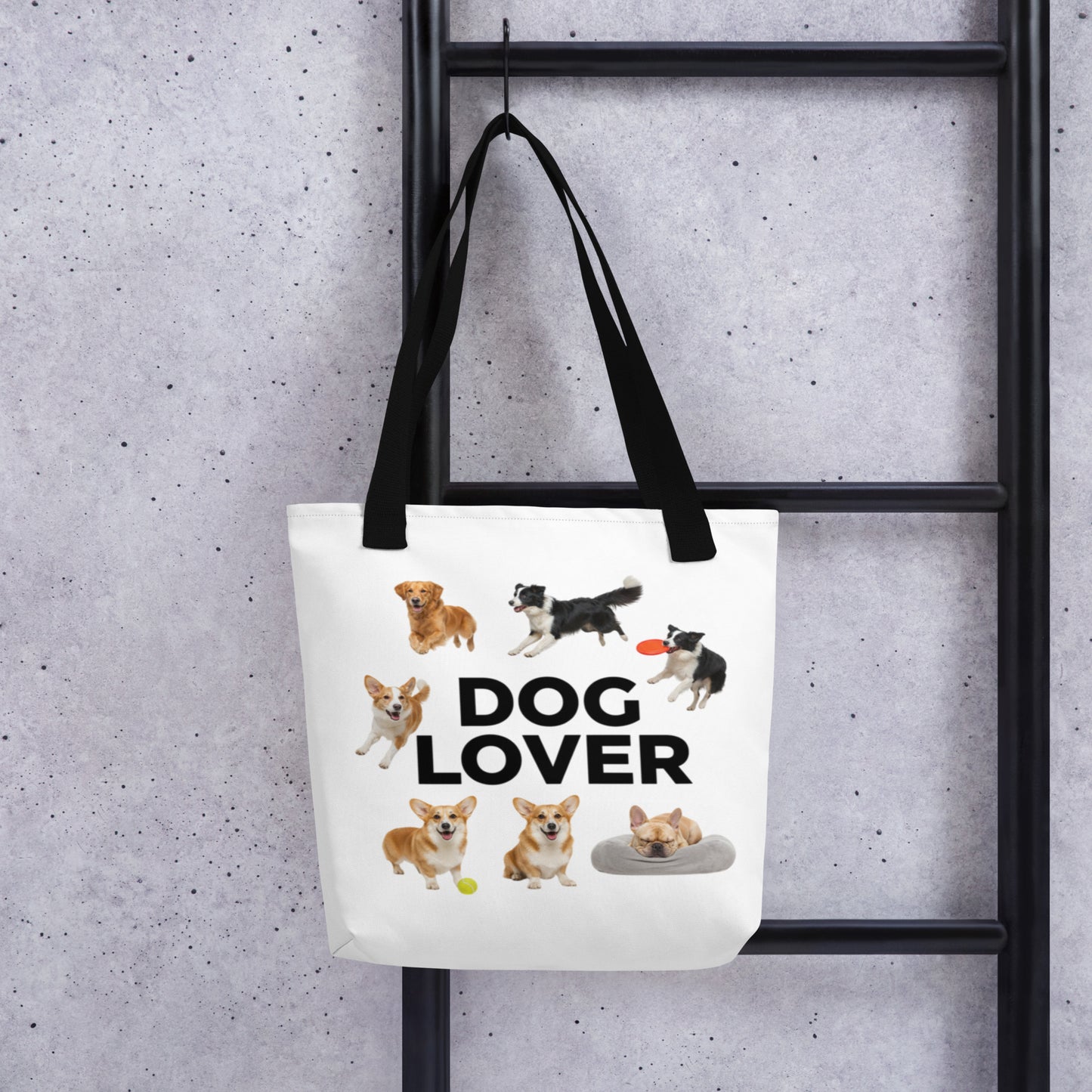 Show off your love for dogs with this fun and heartwarming “Dog Lover” Tote Bag! Featuring playful, resting, and jumping dogs, this cute design captures every joyful side of man’s best friend. Made from high-quality, eco-friendly fabric with durable stitching, it’s ideal for carrying daily essentials, shopping, or gifting to your favorite pet lover.