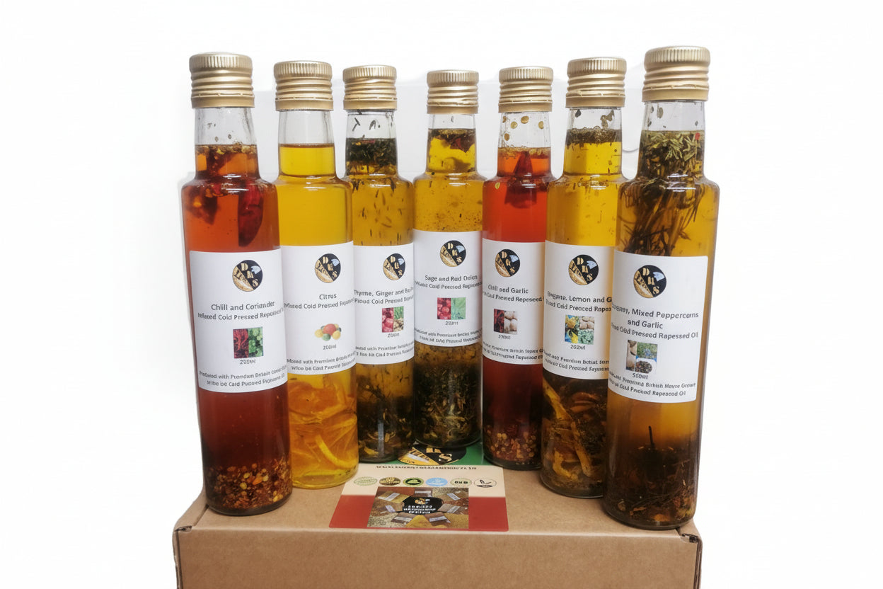 Seasonings & Infused Oils Gift Box – Rapeseed Oil + 3 Gourmet Blends