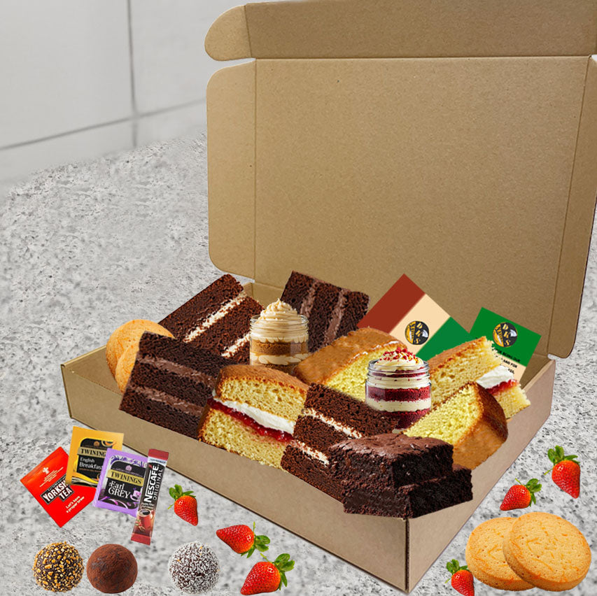 The Ultimate Treat Box – handmade indulgence delivered to your door.
Packed with irresistible goodies, this carefully curated box is designed to make any moment extra special.

Discover pure indulgence with our Ultimate Dessert Box Collection, carefully crafted to suit every sweet tooth and special moment. Available in three tempting categories Classic, Luxury or Supreme with each box is filled with handmade delights that make the perfect gift or treat for yourself.