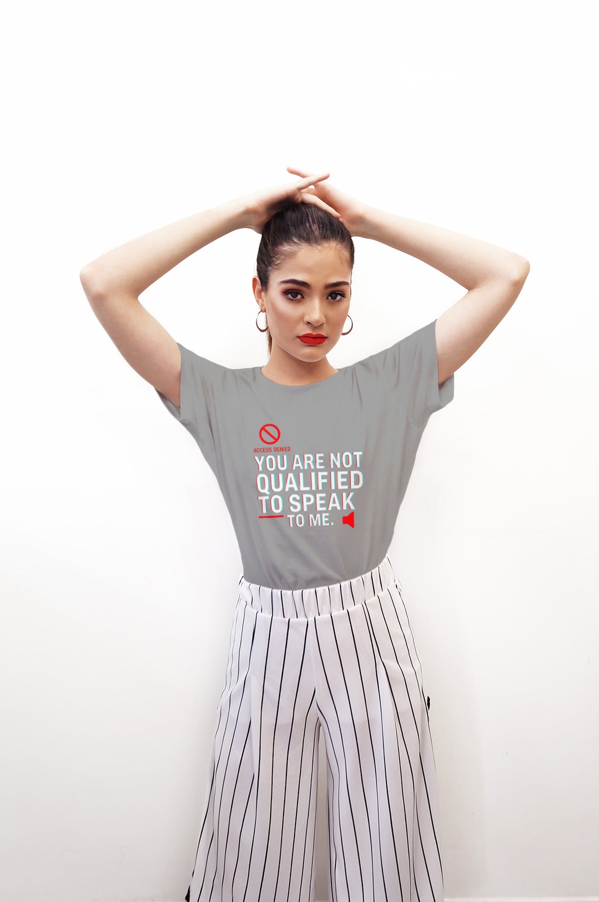 You Are Not Qualified to Speak to Me T-Shirt – No Access & Speaker Icons – Bold Attitude Graphic Tee