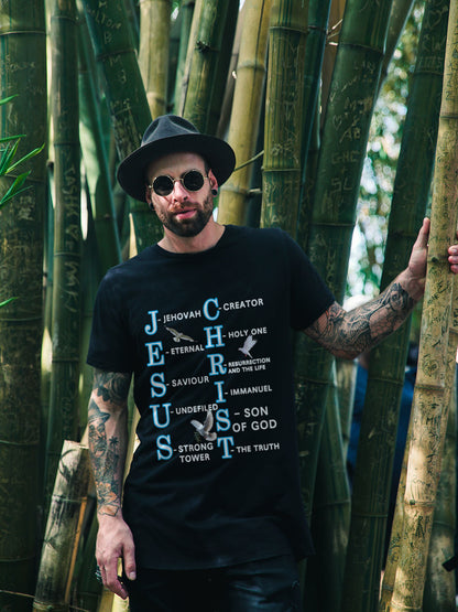 Jesus Christ Acronym T-Shirt – Dove Design with Christian Word Meaning by Letter – Faith-Based Tee