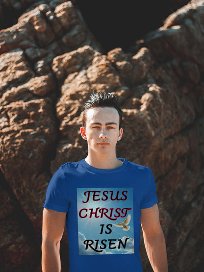 Jesus Christ Is Risen Dove Shirt – Christian Resurrection Faith Tee – Bella+Canvas 3001