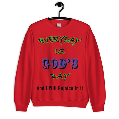 Celebrate your faith in comfort and style with this&nbsp;“Everyday is God’s Day and I Will Rejoice in It” sweatshirt. Designed on the soft, durable Gildan 18000, it’s perfect for cozy days, Sunday gatherings, or sharing an uplifting message wherever you go. The classic fit and smooth print make it a timeless piece for your Christian wardrobe.