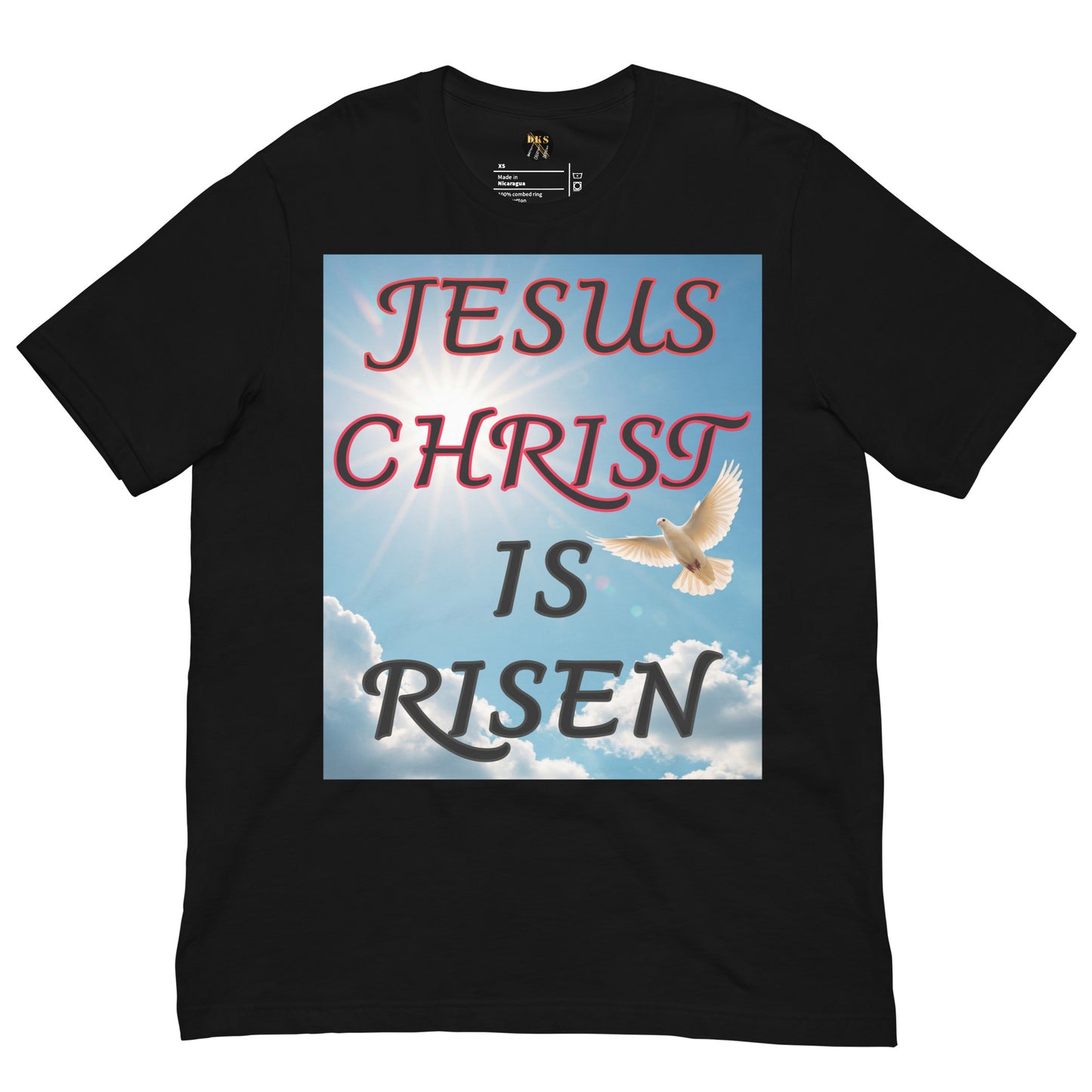 Celebrate the hope of resurrection with this uplifting “Jesus Christ is Risen” tee. Featuring a graceful dove symbolizing peace and the Holy Spirit, this Bella+Canvas 3001 shirt is perfect for Easter, Sunday worship, or everyday inspiration.